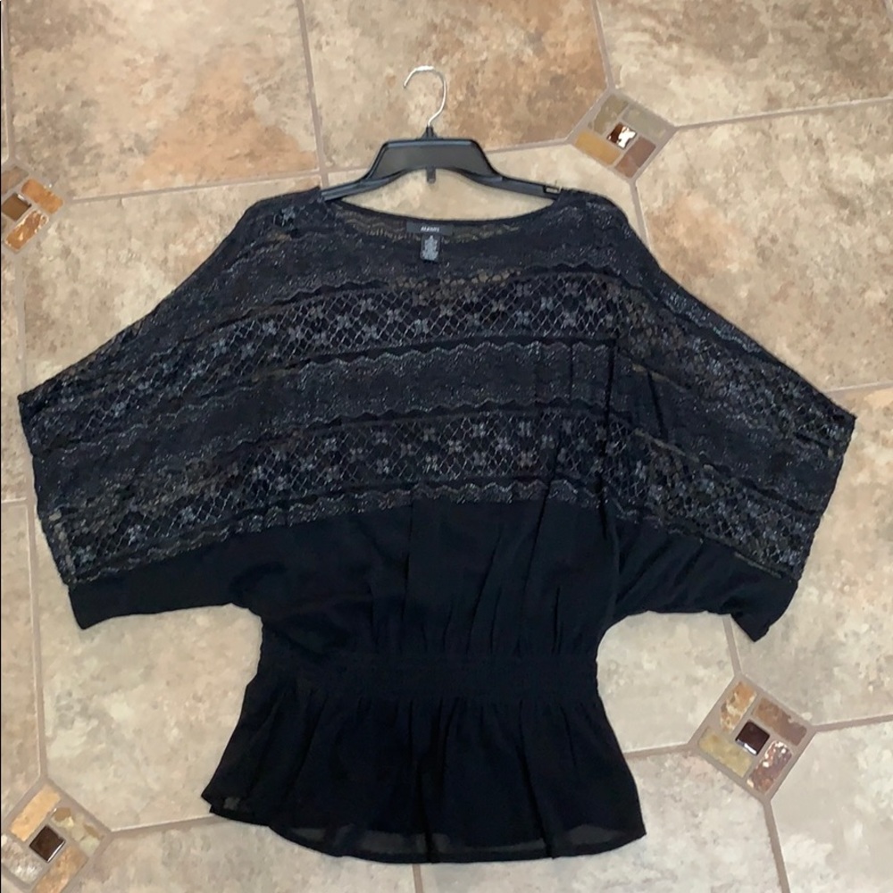 black Alfani lace blouse top